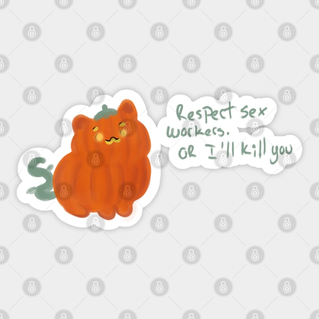 sw affirmative pumpkin cat Sticker by goblinbabe